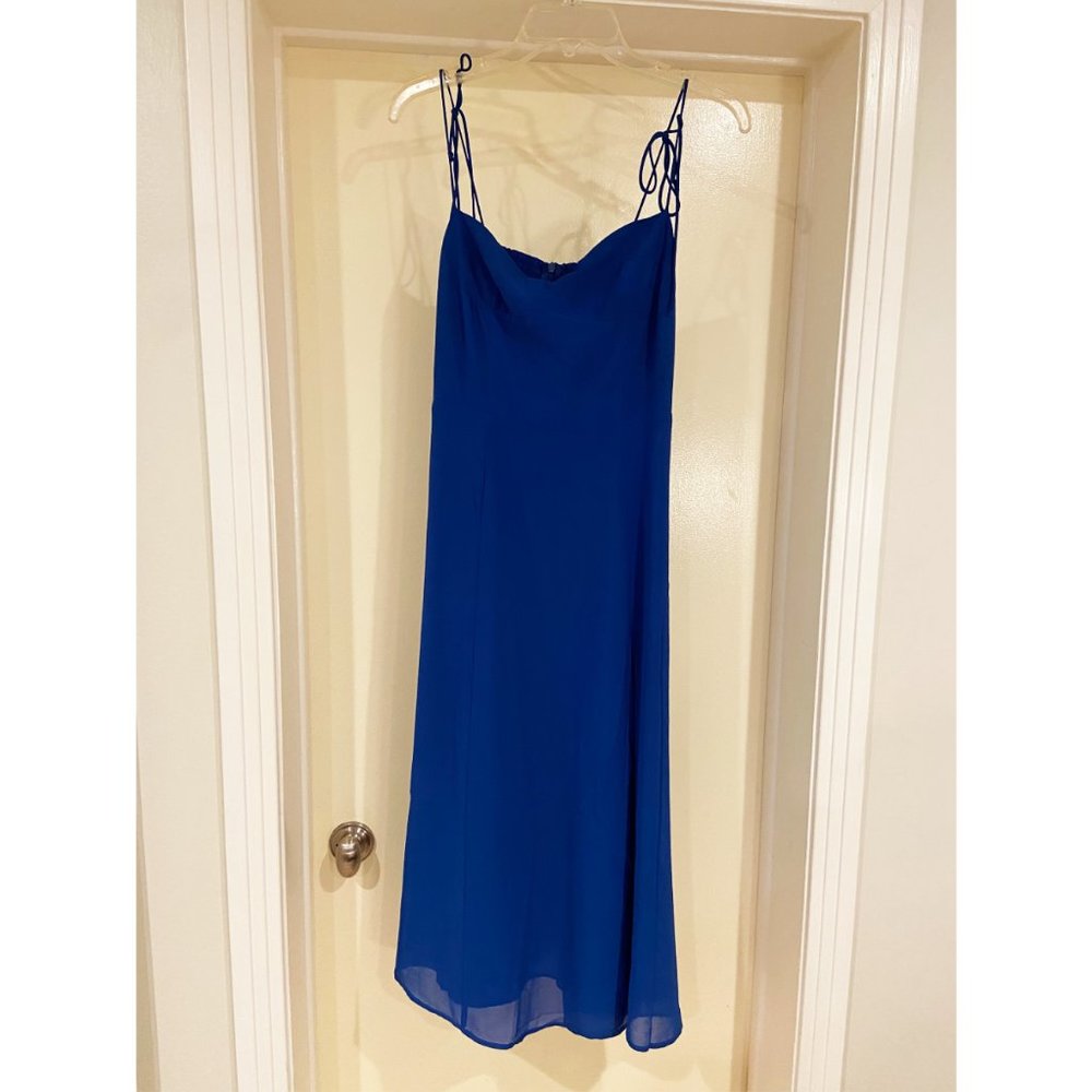 O.P.T. Blue Cocktail Mini Dress with Thin Straps. NEW.